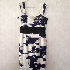 Floral white and blue dress